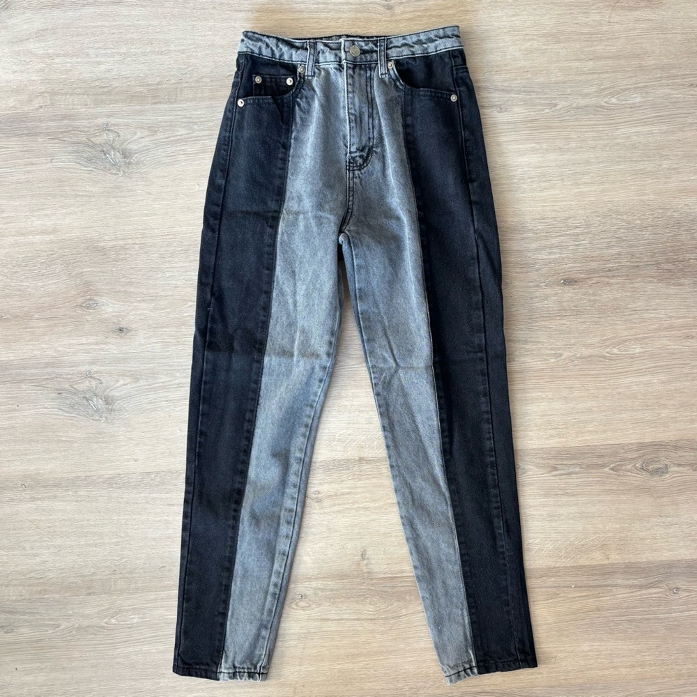 Mom Jeans- Black & Gray